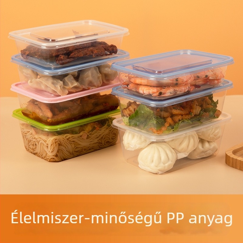 Yang Rui egyszer használatos téglalap alakú ebédes doboz, PP műanyag, élelmiszer-minőségű, színes ételdoboz, élelmiszer-tároló doboz, mikrohullámú sütőben használható