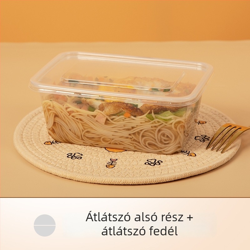 Yang Rui egyszer használatos téglalap alakú ebédes doboz, PP műanyag, élelmiszer-minőségű, színes ételdoboz, élelmiszer-tároló doboz, mikrohullámú sütőben használható
