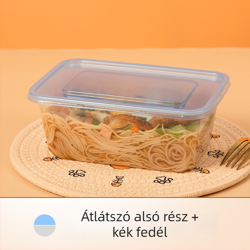 Yang Rui egyszer használatos téglalap alakú ebédes doboz, PP műanyag, élelmiszer-minőségű, színes ételdoboz, élelmiszer-tároló doboz, mikrohullámú sütőben használható