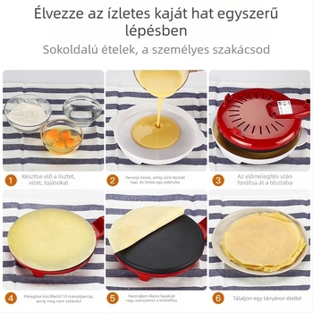 Vékony palacsinta gép EL-5006, átmérő 20 cm, 600W, 220V, egyoldali fűtés