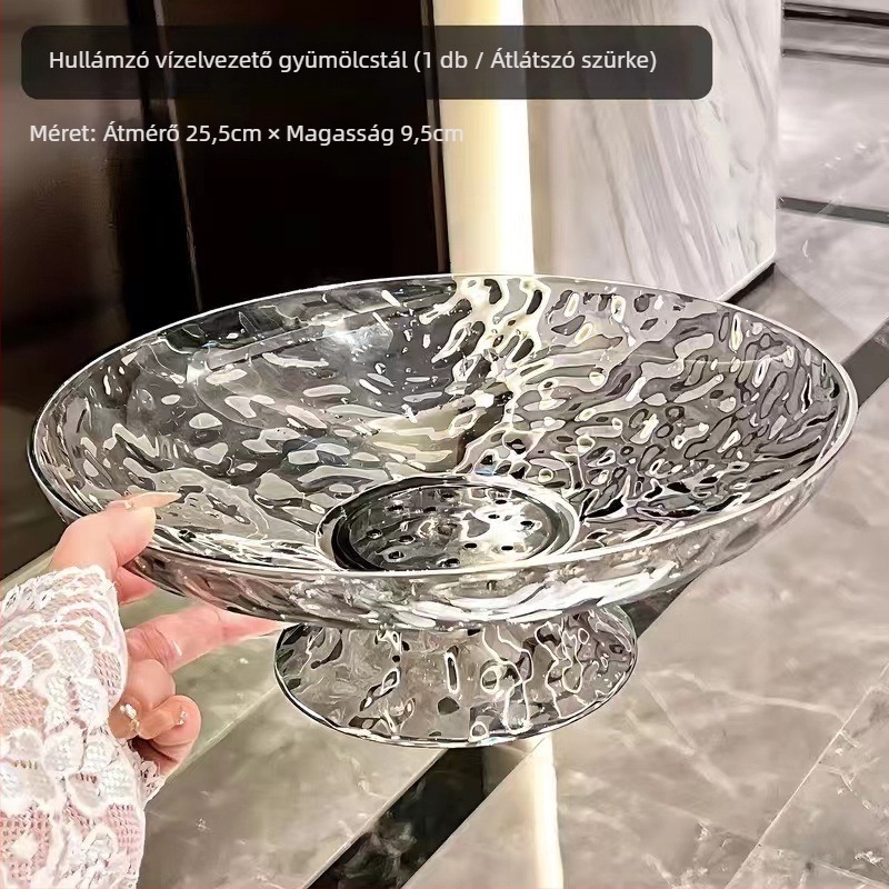 Műanyag gyümölcstál, modern egyszerű stílus, mintázat nélküli, Clear product márka, 2025 megjelenés