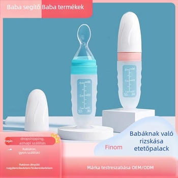 Szilikon rizskása kanál és etető tál baba számára