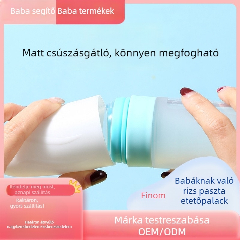 Szilikon rizskása kanál és etető tál baba számára