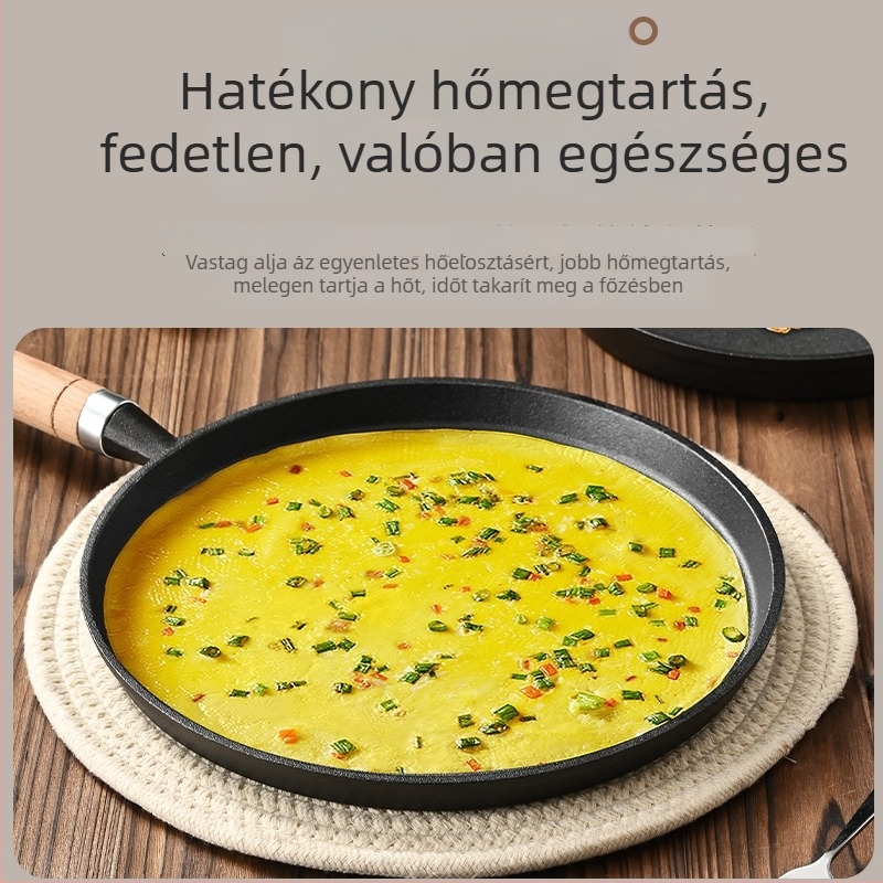Vastagabb öntöttvas lapos serpenyő háztartási használatra, bevonat nélküli, palacsintákhoz és kézzel készített palacsintákhoz