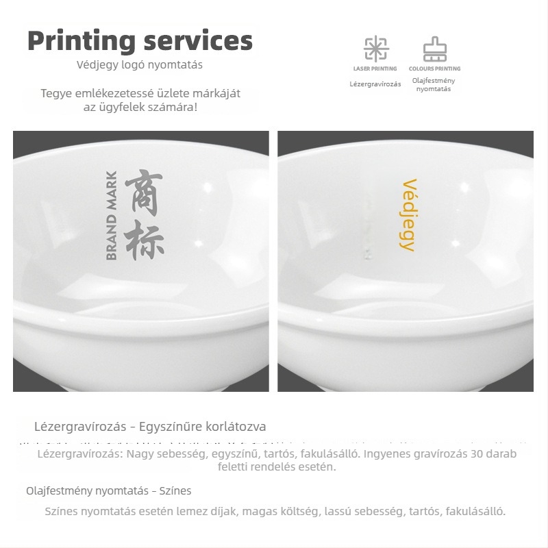 Fehér melamintál, kis méretű, rizshez, szósz/diphez és leveshez, étkészlet porcelán imitációval