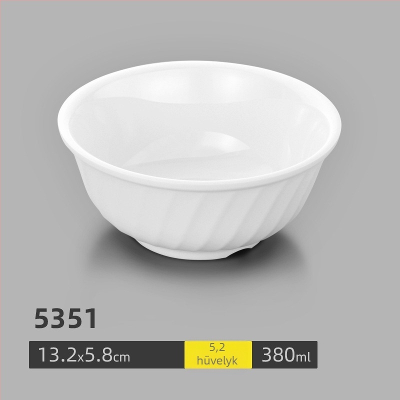 Fehér melamintál, kis méretű, rizshez, szósz/diphez és leveshez, étkészlet porcelán imitációval