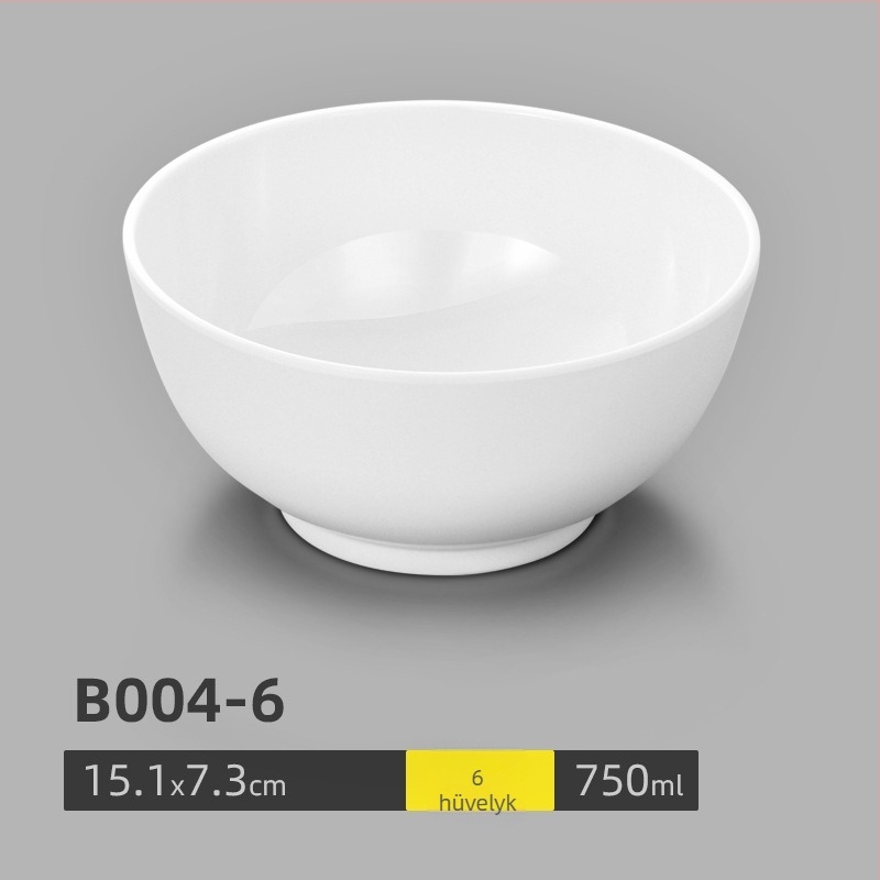 Fehér melamintál, kis méretű, rizshez, szósz/diphez és leveshez, étkészlet porcelán imitációval