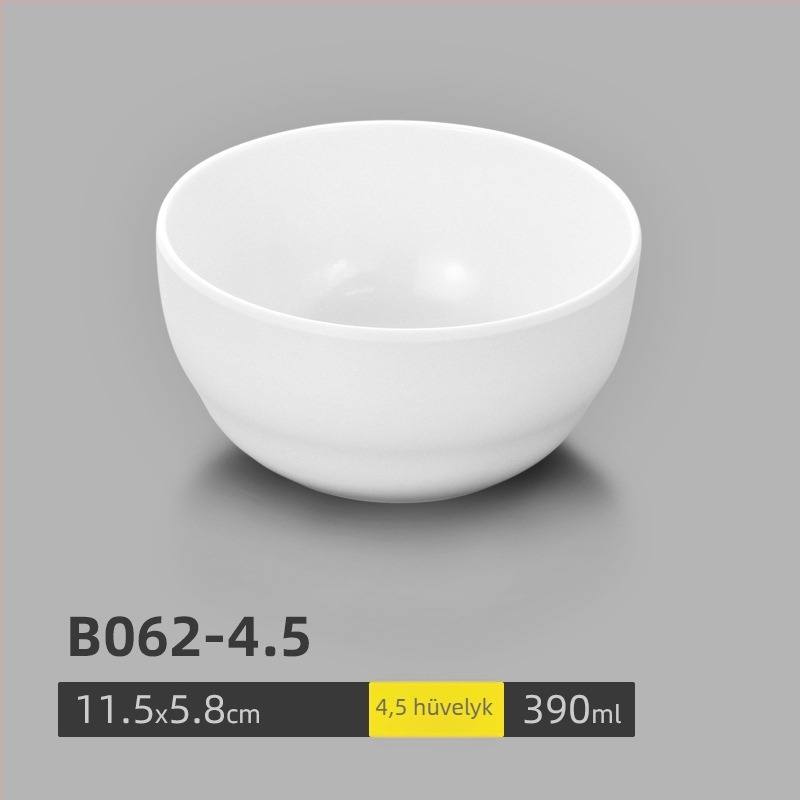 Fehér melamintál, kis méretű, rizshez, szósz/diphez és leveshez, étkészlet porcelán imitációval