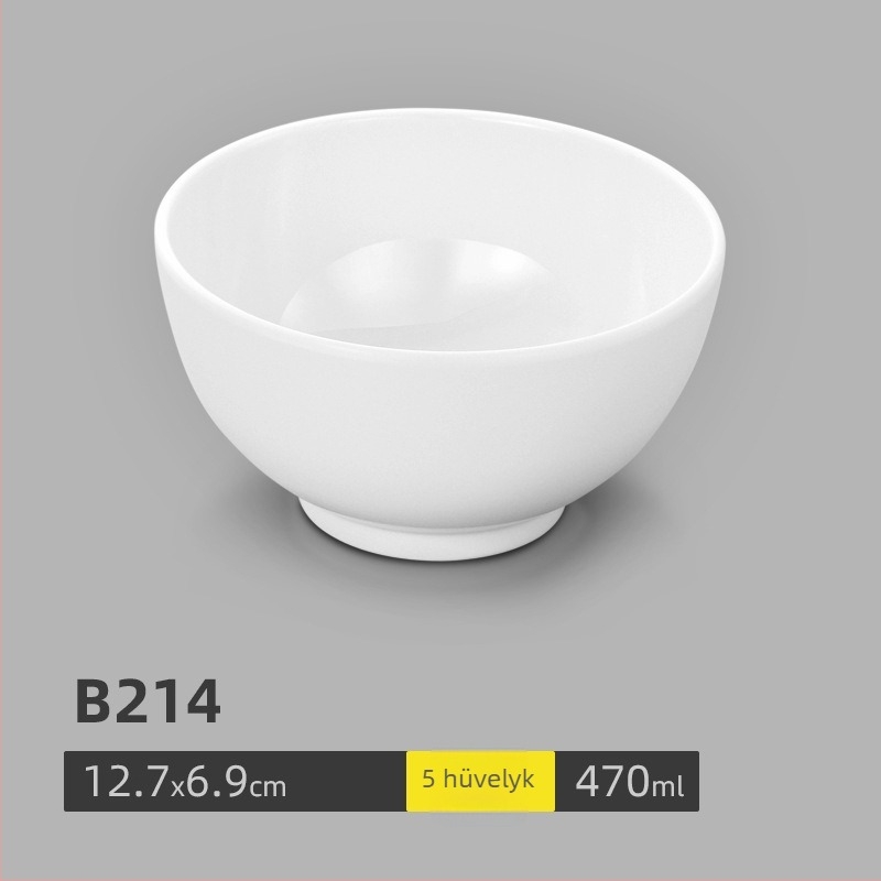 Fehér melamintál, kis méretű, rizshez, szósz/diphez és leveshez, étkészlet porcelán imitációval
