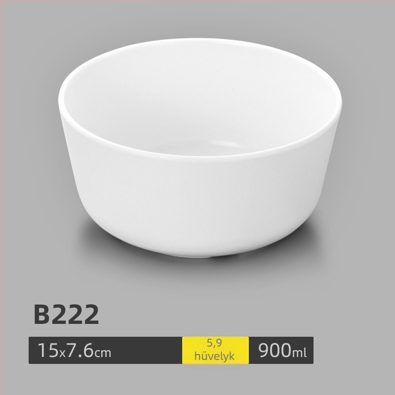 Fehér melamintál, kis méretű, rizshez, szósz/diphez és leveshez, étkészlet porcelán imitációval