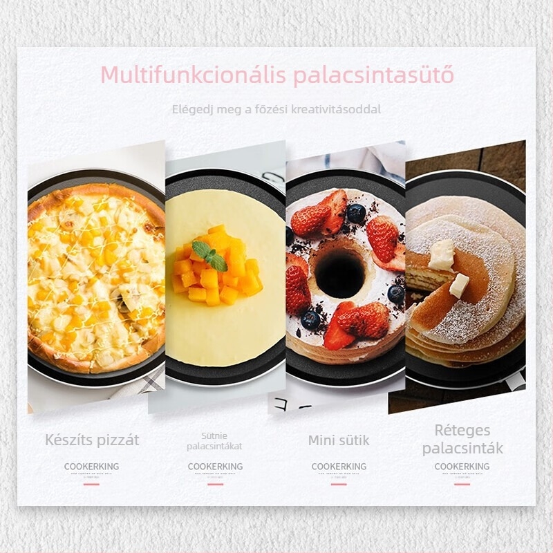 Serpenyő – tapadásmentes, 316 rozsdamentes acél, dupla alj, univerzális tűzhelyhez, palacsintákhoz és crepe-ekhez