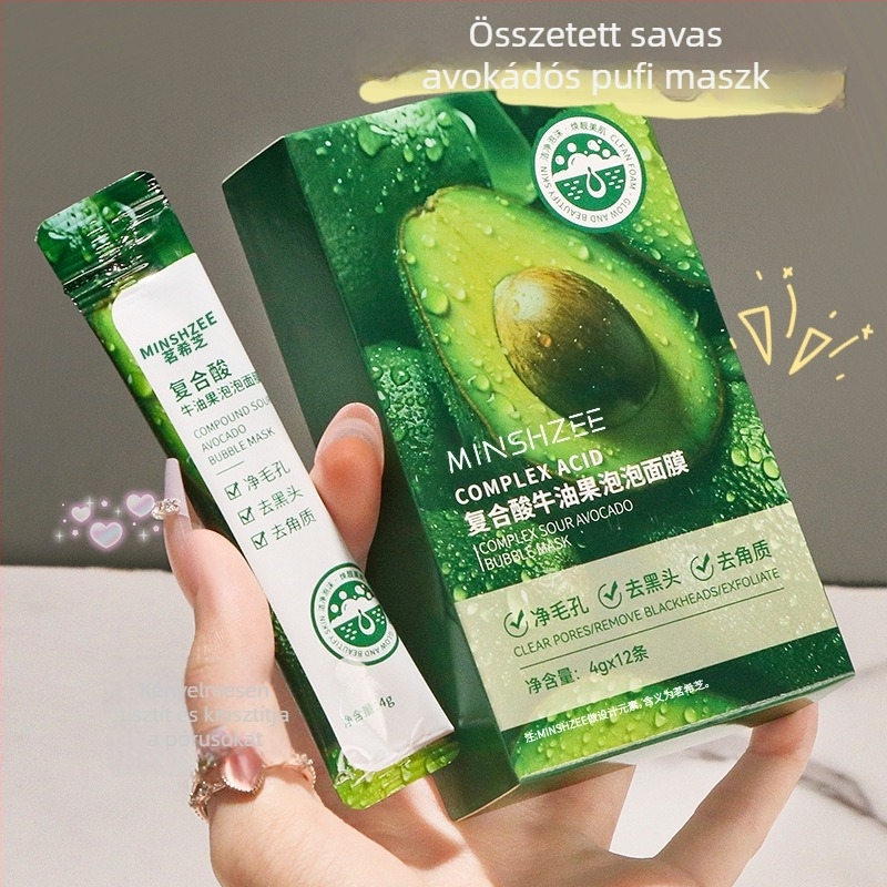 Buborékos arcpakolás – krém-gélmaszk, hámlasztás, mitesszerek eltávolítása, mélytisztítás; minden bőrtípusra alkalmas; 3 év lejárati idő