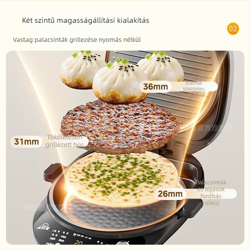 Midea MC-JKC3083 elektromos palacsintasütő, kettős oldalas melegítés, mechanikus vezérlés, levehető és mosható tálca