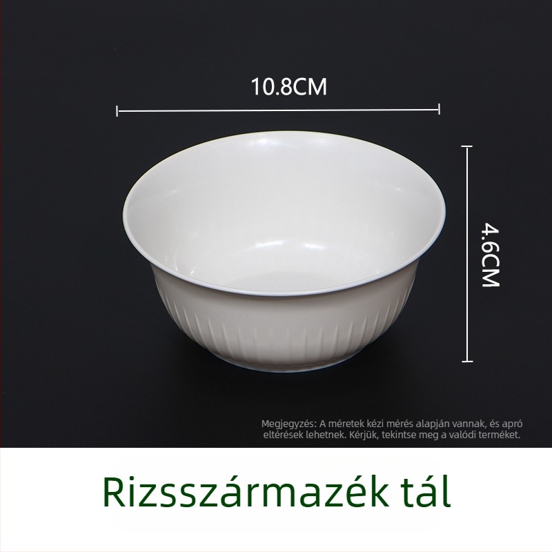 Rizshéj alapú egyszer használatos étkezési készlet kültéri használatra, biológiailag lebomló, 10 adag