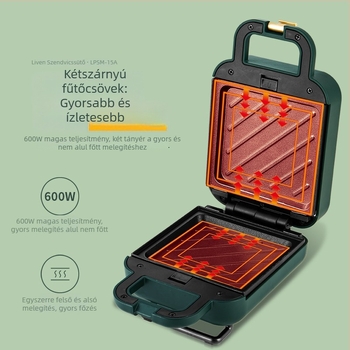 LPSM-15A Elektromos palacsinta serpenyő kettős fűtéssel – sütés, pirítás, grillezés; 600W, 220V, 50Hz