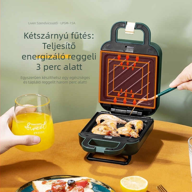 LPSM-15A Elektromos palacsinta serpenyő kettős fűtéssel – sütés, pirítás, grillezés; 600W, 220V, 50Hz