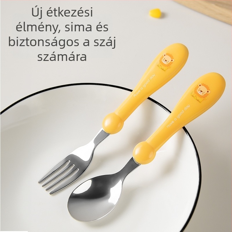 Gyerekeknek szánt kés-, villa- és kanál készlet — 304 rozsdamentes acél — evés megtanulása — kreatív stílus
