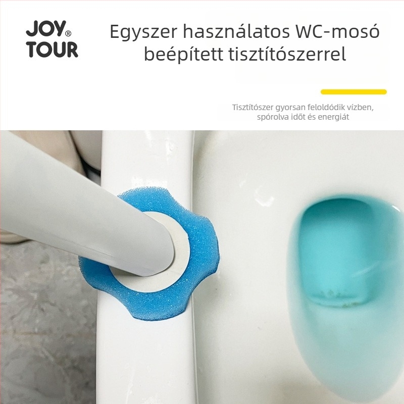 Egyszer használatos WC-tisztító kefe hosszú nyele és cserélhető fejjel | Anyag: Műanyag | Mennyiség: 1