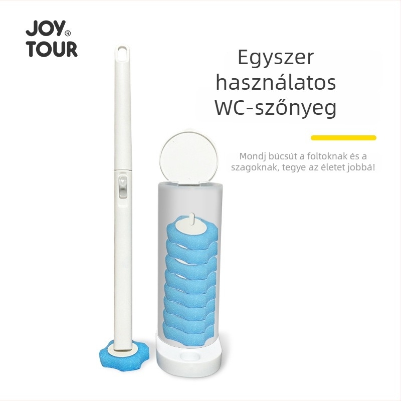 Egyszer használatos WC-tisztító kefe hosszú nyele és cserélhető fejjel | Anyag: Műanyag | Mennyiség: 1