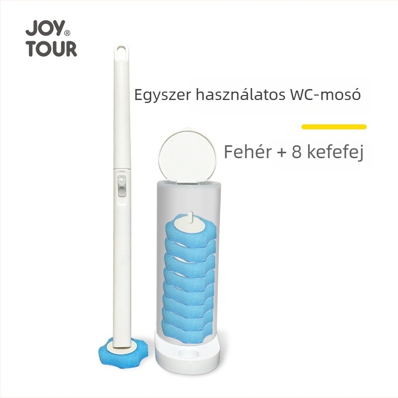 Egyszer használatos WC-tisztító kefe hosszú nyele és cserélhető fejjel | Anyag: Műanyag | Mennyiség: 1