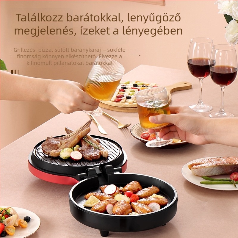 LIVEN LPBC-2669 elektromos palacsintás serpenyő, kétoldalas fűtéssel, 1800W, 220V, mechanikus vezérlés