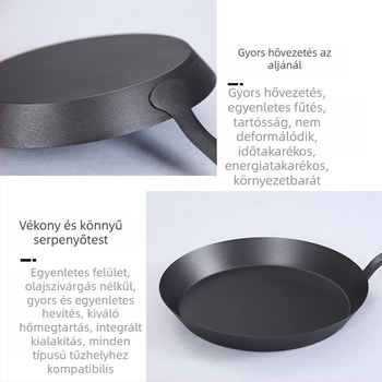 Koreai stílusú öntöttvas nemtapadós serpenyő, modell West German Iron Non-Stick Pan