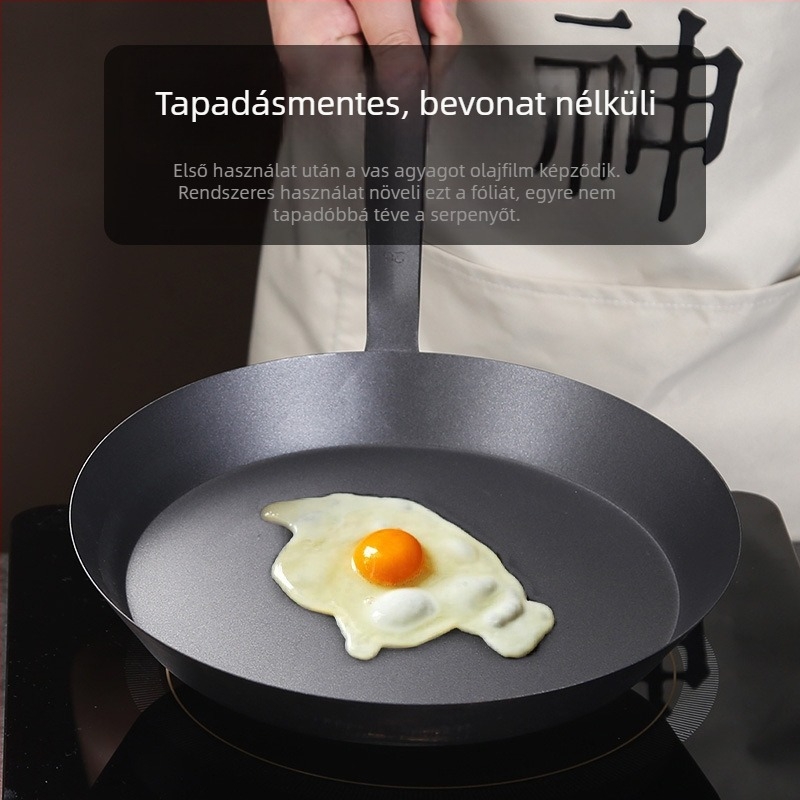 Koreai stílusú öntöttvas nemtapadós serpenyő, modell West German Iron Non-Stick Pan