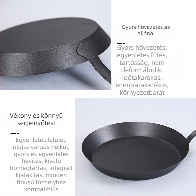 Koreai stílusú öntöttvas nemtapadós serpenyő, modell West German Iron Non-Stick Pan
