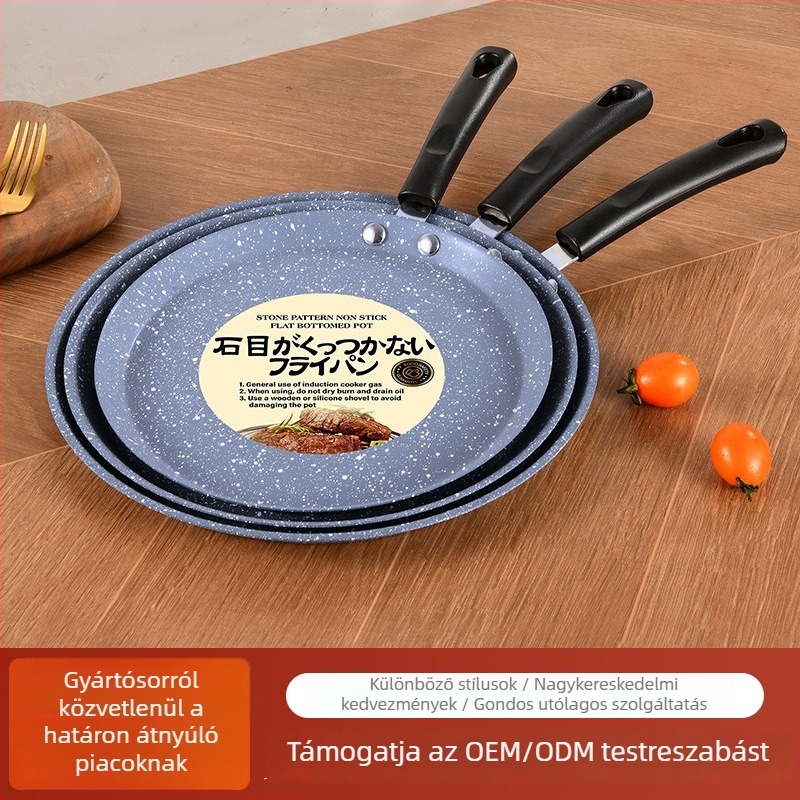 Koreai stílusú tapadásmentes palacsintasütő, rozsdamentes acélból, egyetlen aljzattal, üvegfedővel, univerzális tűzhelyhez
