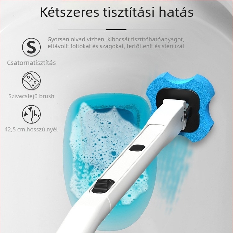 Falra szerelhető egyszer használatos WC-kefe készlet — műanyag, 500 g, színes dobozos csomagolás