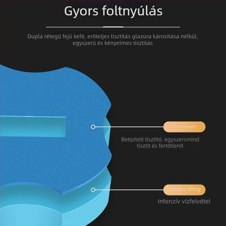 Falra szerelhető egyszer használatos WC-kefe készlet — műanyag, 500 g, színes dobozos csomagolás
