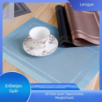 PVC- és PET-anyagú placemats és poháralátétek, négyszögletes forma, modern minimalista stílus