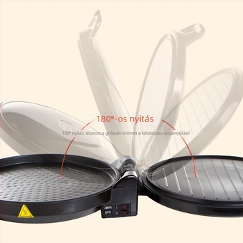 Elektromos gofrisütő duplamelegítéssel, lebegő tál dizájn, mikroprocesszoros vezérlés, 1000W+, 220V 50Hz