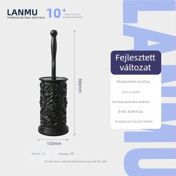 WC-kefe talppal, műanyagból, padlón álló, tartós tisztítás sarkok nélkül; 320 g; Márka Blue Wood; Belső dobozos csomagolás; 2026 tavasz bemutató.