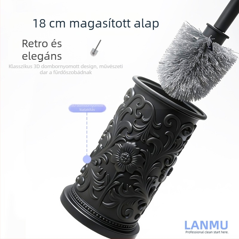 WC-kefe talppal, műanyagból, padlón álló, tartós tisztítás sarkok nélkül; 320 g; Márka Blue Wood; Belső dobozos csomagolás; 2026 tavasz bemutató.