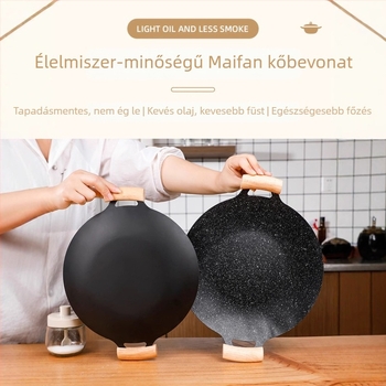 Kültéri koreai stílusú grillserpenyő Maifan-kő bevonattal, tapadásmentes, sütésre, pirításra és párolásra