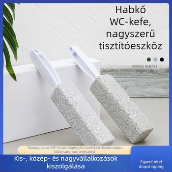 Háztartási WC-kefe pumicakővel a WC tisztításához, tisztító kefe holt szögek nélkül