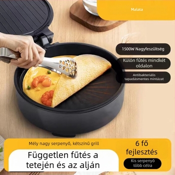 Malata 9321 Elekromos palacsinta serpenyő kettős fűtéssel, függő dizájn, 1300W, 220V, 4–5 adag