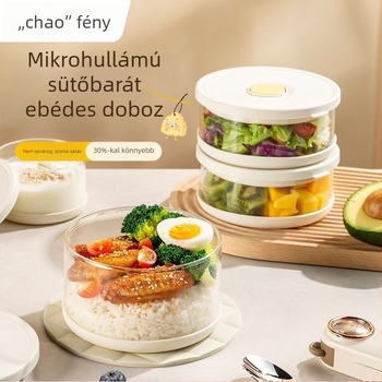 Frissítő tál: kör alakú boroszilikát üveg, légmentesen zárható, mikróbarát, 800–1000 ml