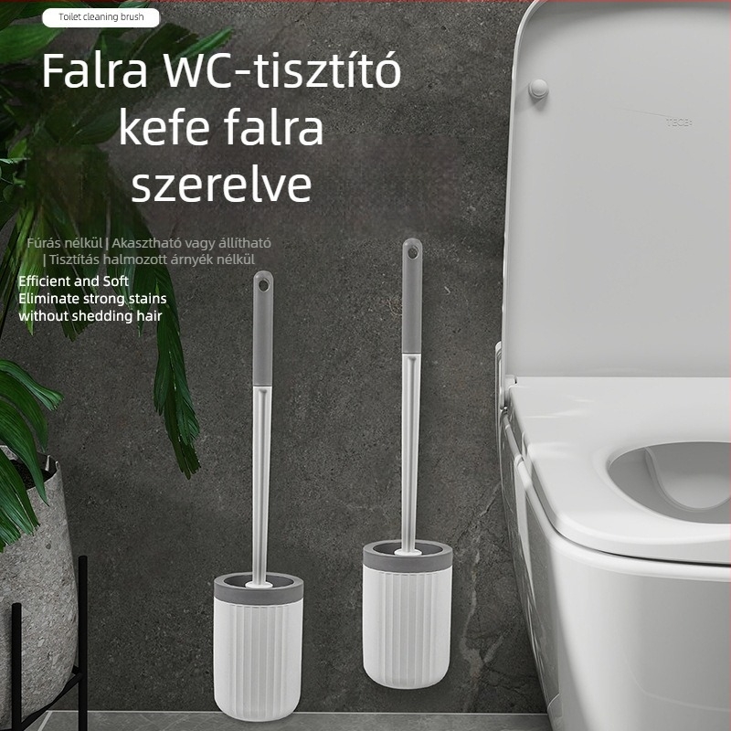 Fali WC-kefekészlet, hosszú nyél, műanyagból