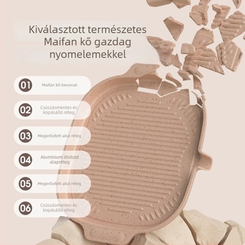 Koreai stílusú többfunkciós serpenyő Maifan kővel, steak sütéséhez és grillezéshez