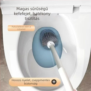 Négy az egyben vécé kefés készlet alappal, dugóval, tisztító kefével, falra szerelhető — műanyag, 570 g