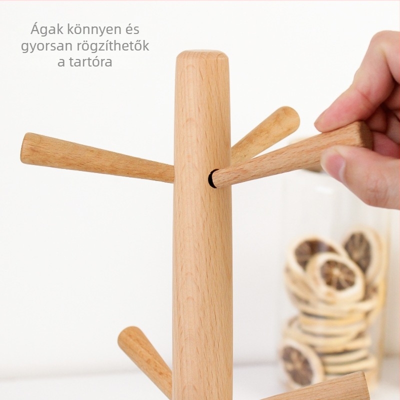 Csészetartó — bükkfa, fúrás nélkül, 0,45 kg, modern minimalist stílus