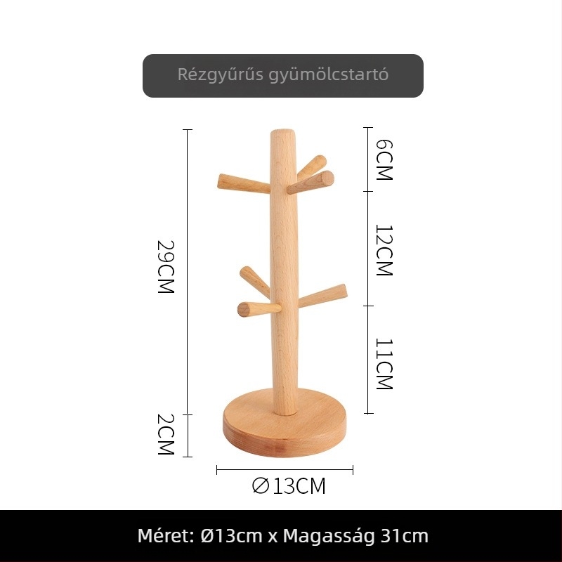 Csészetartó — bükkfa, fúrás nélkül, 0,45 kg, modern minimalist stílus