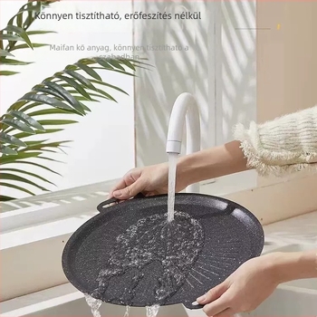 Kültéri Maifan kő BBQ serpenyő, Koreai teppanyaki stílus, indukciós kompatibilis