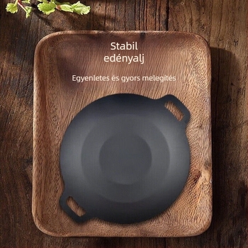 Maifan kő grill serpenyő otthoni és kereskedelmi használatra, tapadásmentes vasból, kör alakú, koreai stílusú kültéri Teppanyaki grill