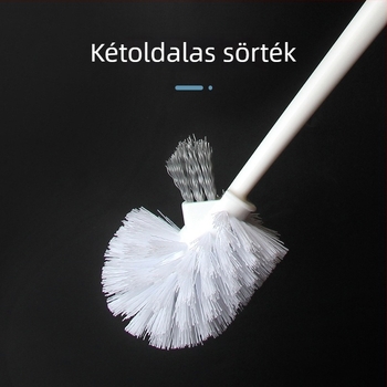 Otthoni használatra szánt vécé-kefekészlet alappal, kétoldalas tisztító kefével nyitó-záró mechanizmussal, műanyag, Mcqueen márka, 240 g