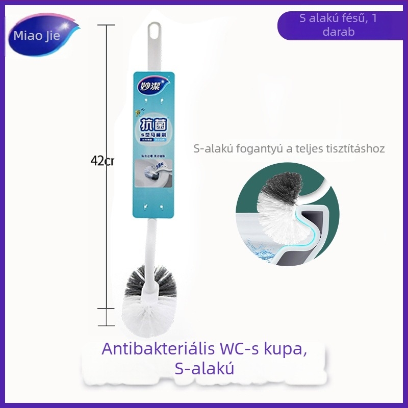 WC-kefe S alakú hosszú nyélű, Miaojie márka, műanyag anyag, 1 darab