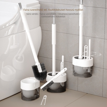 Canxuan falra szerelhető WC-kefe készlet, műanyag, alappal