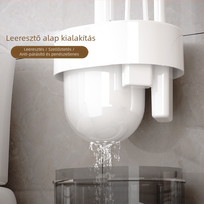 Canxuan falra szerelhető WC-kefe készlet, műanyag, alappal